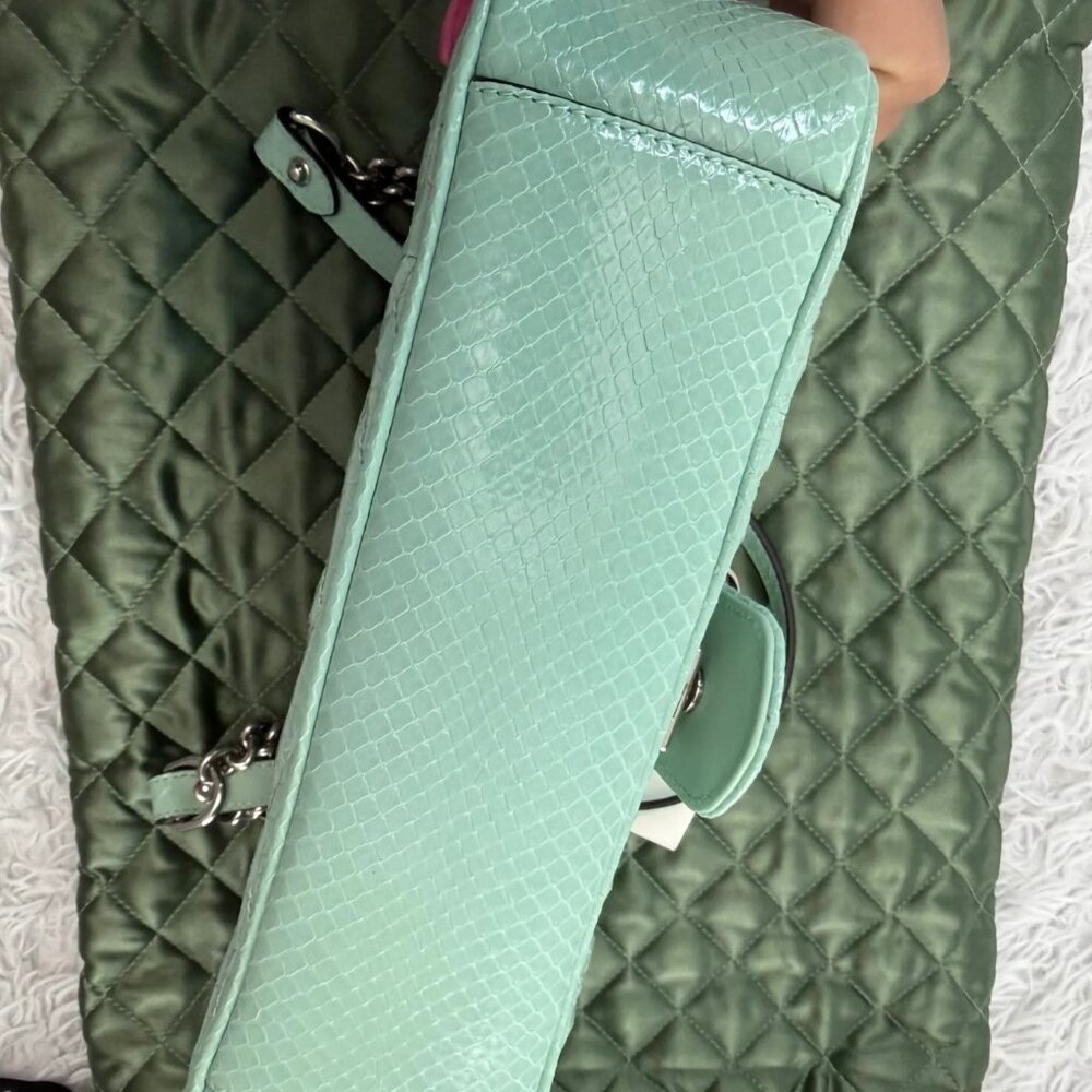 Gucci Medium Marmont Python Embossed Green Leather - image 8
